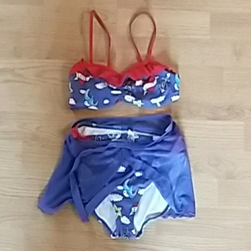 Joe Boxer Girls 3 pc swim set XL 14/16